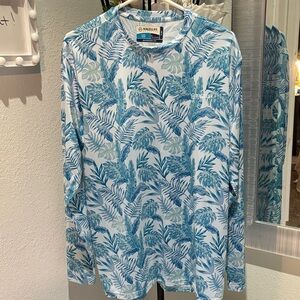 Magellan Outdoors Blue Leaf Pattern Shirt